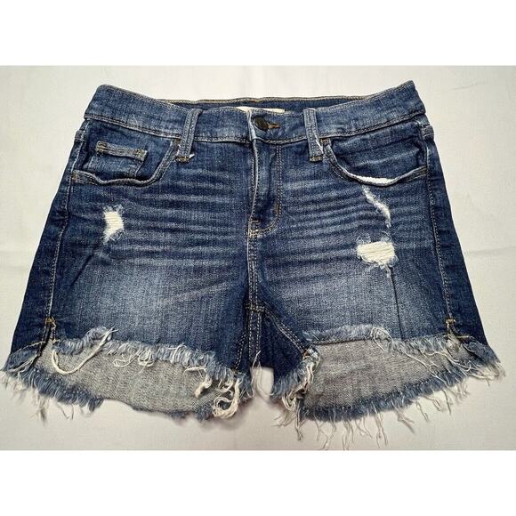 Daytrip Pants - Daytrip Women's Virgo Skinny Distressed Denim Cut Off Shorts - Size 26x2.5